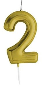 3D Numerical Cake Candles - Zero to Nine, 0 to 9, Silver, Champagne Gold, 7cm Candles, Birthdays, Weddings, Anniversaries, Celebrations, Special Events, Parties, Cake Topper Decor, Fun, Candle Art