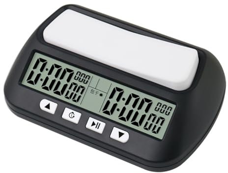 POFET Schachuhr, Multifunktions-Schachtimer für Schach, Go, Backgammon, Schwarz