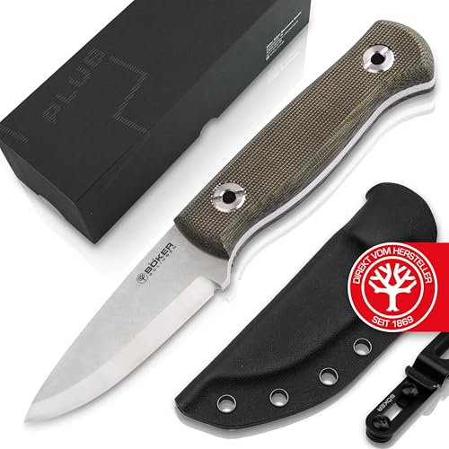 Böker Solingen® Vigtig vs. Wild - feststehendes Messer mit MagnaCut Klinge - robustes Full Tang Bushcraft-Messer mit Kydexscheide & Clip - Survival- & Outdoor-Messer mit Micarta Griff & Geschenk-Box