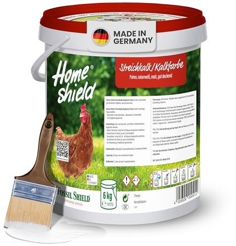 Home Shield Kalkfarbe Hühnerstall Pulver 6 kg im Eimer, weiß