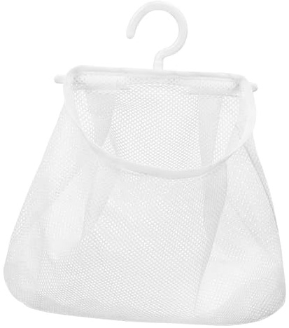 BESTonZON Hanging Mesh Bag for Laundry and Kitchen Multi-functional Clothespin Organizer Rotating Hook Easy Access Storage for Clothespins for Home and Travel Use
