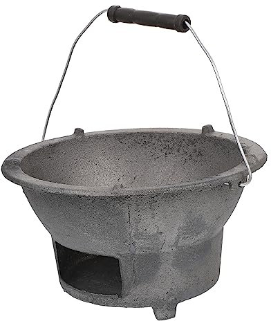 PRETYZOOM Estufa De Barbacoa De Carbón Hierro Fundido 20 Cm Resistente Para Exteriores Camping Picnic Suministros Para Barbacoa