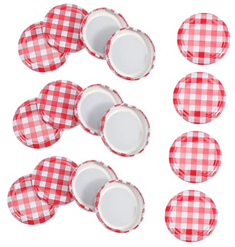 NUOBESTY 40pcs Glass Jam Jar Covers Screw Lids 70mm Iron Replacement Jar Accessories for Canning and Food Storage