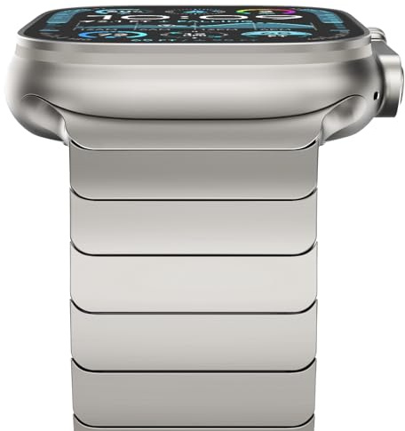 NewWays Kompatibel mit Apple Watch Armband 49mm 46mm 45mm 44mm,Edelstahl Gliederarmband Ersatzarmbänder Geeignet für iWatch Ultra 2/Ultra SE Serie 10 9 8 7 6 5 4