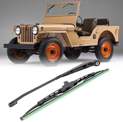 lvifloae 0390506510 Wischerblatt und Arm, 105 ° Wischerarm mit langer Welle, Wischerarm für Willys Traktor, Fischerboot, ATV, UTV