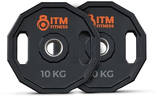 InTheMarket Urethan-Hantelscheiben – langlebige 12-seitige Gymnastikscheiben mit Polyurethan-Beschichtung, Anti-Roll-Design, ergonomische Griffe, schlankes Finish, 2,5 kg bis 25 kg Paare/einzeln