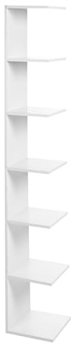 Beliani Estantería de Pared Colgante Tablero de partículas 6 Niveles Blanco Eston