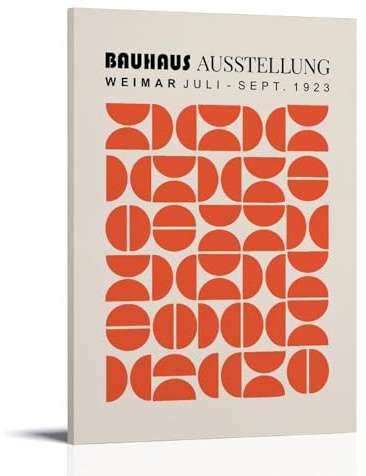 PANTTING Vintage Bauhaus-Poster, Orange / Beige, 1923, ästhetischer Leinwand-Kunstdruck, Heimdekoration für Schlafzimmer, Wohnzimmer, 30 x 45 cm, Rahmenstil
