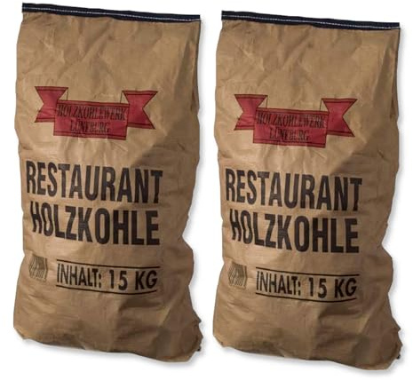 30 kg (2 x 15 kg) Restaurantholzkohle Quebracho Blanco Premium Holzkohle große Stücke Grillkohle Grillholzkohle Steakhouse Charcoal für Holzkohlegrill, Grill, Smoker, Dutch Oven | Energie Kienbacher