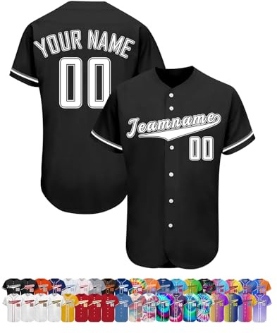 Baseball-Trikot, personalisierbar, Name/Nummer/Logo, Softball-Shirt für Herren, personalisierbar, Baseball-Trikots für Damen und Kinder
