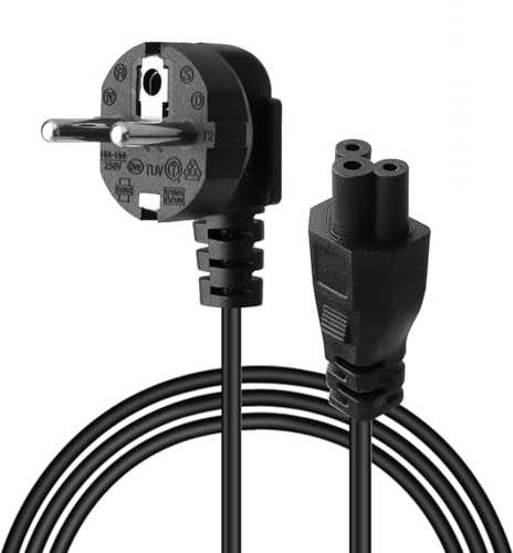 Cavo di Alimentazione Elettrica 3 Poli per PC Portatile Monitor TV Alimentazione Tripolare Spina Tipo F Angolata 90° per Caricabatterie E-Scooter per Ninebot MAX G30 G30D F65D 1.5 m Universale