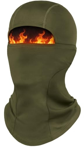fuinloth Ski Mask Balaclava Pro, Cold Weather Windproof Thermal Shiesty Motorcycle for Men/Women Army Green