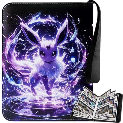 Cerkkapo Álbum de Recortes para Pokemon, 9 Bolsillos, 50 Páginas,900Tarjetas Álbum de Recortes para Pokemon, Soporte para Tarjetas de Poliuretano, Tarjetas Coleccionables con Cremallera