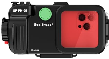Sea frogs Universal-Unterwasser-Handyhülle, 20 m / 65ft, wasserdicht, professionelles Tauchen, Handyhülle, Schnorcheln, Filmen, Tauchen, für iPhone 16/15/14/Pro/Plus/Max (SF-PH-05-KL) Schwarz