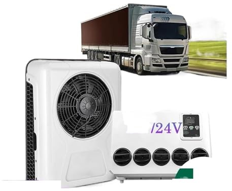 DMETE Climatiseur de stationnement électrique Split 12000 BTU, système de climatisation 12 V/24 V for Bus, camionnette, Tracteur et Camion Large compatibilité(12V White)