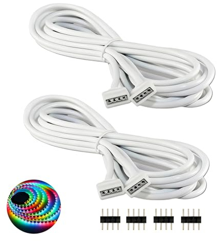Pevlkawr Led Strip Verbinder Verlängerungskabel 2 stück 2M Verlängerung Anschluss Kabel für LED RGB-Strip 4 pin für LED Strip Licht DIY Zubehör Einfache Installation