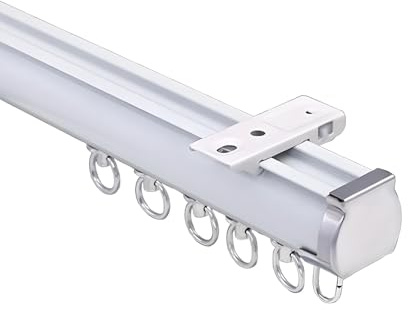 Robusto binario per tenda da soffitto, silenzioso, 70-600 cm, lunghezza regolabile, ideale per porte scorrevoli e soggiorno, 270 cm (2 x 135 cm)