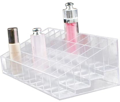 LIFKOME Organizer per Slot in Acrilico Trasparente Portarossetti Resistente per Trucco Espositore Cosmetici Compatto per Vanity e Toeletta per Donna e Uomo