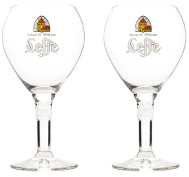Set of 2 Leffe Chalice Half Pint Beer Glasses – Official 250ml Branded Glasses – Classic Belgian Abbey Beer Glassware