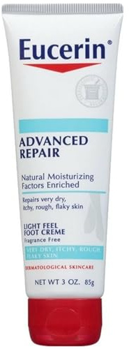 Eucerin Advanced Repair Foot Cream, Very Dry Skin, Light, Fragrance-Free, 3 oz