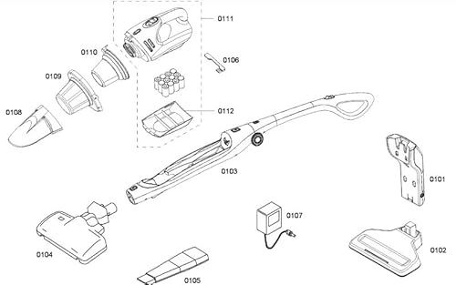 PARTIE CENTRALE REP 0103 pour PIECES ASPIRATEUR NETTOYEUR PETIT ELECTROMENAGER BOSCH - 00711297