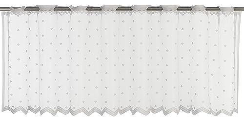 Elbersdrucke Bistrogardine Celeste 00 weiß transparent 45x160 cm Scheibengardine Kurzgardine für Küche Küchenfenster Sichtschutz 198763