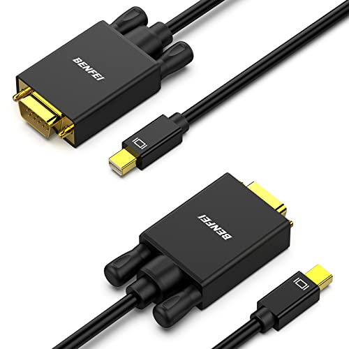 Mini DisplayPort a VGA 1,8 m 2 Confezioni, BENFEI Mini DP Display Port a VGA Cavo maschio a maschio placcato oro cavo per MacBook, iMac (LG51) Surface Pro e Laptop