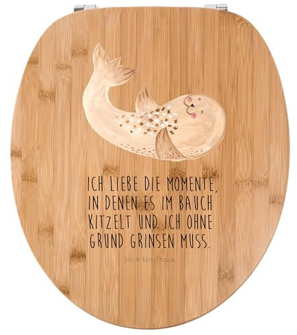 Mr. & Mrs. Panda Motiv WC Sitz Robbe Liegen - Geschenk, Ostsee, Toilette, Tiere, Tiermotive, Klodeckel, Gute Laune, Klobrille, Strand,