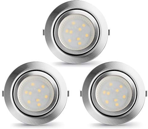 LED Puck Lights Wired Recessed Under Cabinet Lighting Dimmable,2.4In Cutout Halogen Bulb Retrofit,12V Under Counter Light Fixtures for Kitchen,Shelf Lamp,3000K Warm White Round Cabinet Lights,3pcs