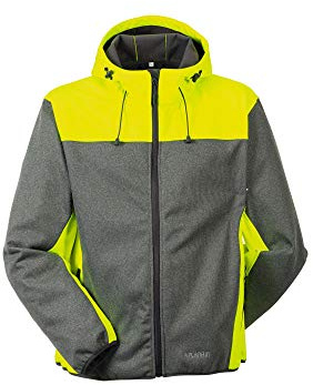 Planam 3733056 Outdoor Kontrast Softshelljacke, Grau/Gelb, Größe XL