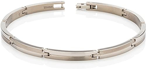 Boccia Armband aus glanzpoliertem Reintitan, in der Farbe: Silber, Maße: Länge: 20 cm, Breite: 0,5 cm, 03018-01