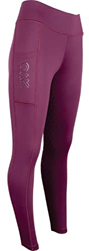 AK Oreo Collants/Leggings/Culottes d'équitation Respirants Taille Haute à Enfiler avec poignée en Silicone à siège Complet (FR/ES, Alpha/Lettres, XXS, Taille Normale, Taille Normale, 2XS, Bordeaux)