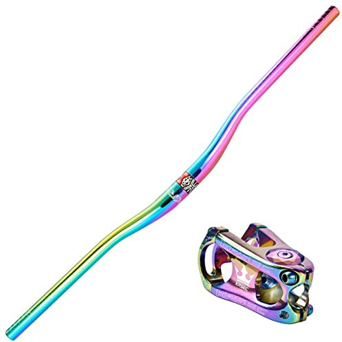 WLDOCA Bunter Lenker für MTB-Fahrräder mit oberer Abdeckung des Vorbaus AM XC DH Rennrad Rise Lenker Mountain Road Bike Rainbow Lenker 31,8 * 800 mm,A1,800MM