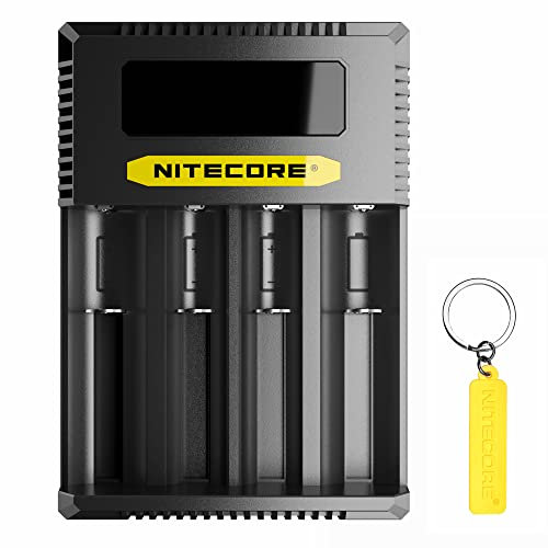 Nitecore Ci4 Cargador de batería rápido USB-C QC/PD inteligente de cuatro ranuras para Li-Ion/Ni-MH/Ni-Cd/IMR 14500 16340 18350 18650 20700 21700 AA AAA con etiqueta Nitecore