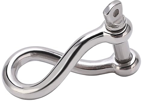 Agatige 8mm Edelstahl Drehschäkel, 5/16 Zoll M8 880 lbs Belastung Edelstahl 316 Twist-Schäkel Ankerschäkel Heavy Duty Schäkel Marine Twisted Clevis Hebehaken Anker Rigging Zubehör