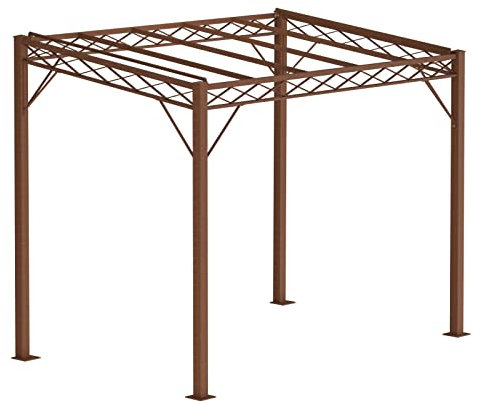 ELEO Pergola Ischia rostoptik - eckig 2x3m Anstellpergola für draußen handgeschmiedet Schmiedeeisen modern - Pavillon für den Garten Metall stabil rost Edelrost - für den Garten Winterfest