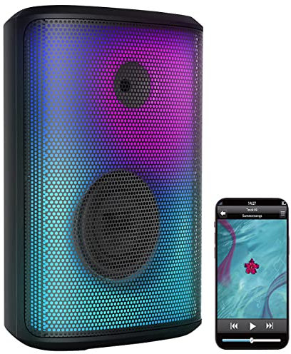 auvisio Partybox: Mobile Outdoor-PA-Partyanlage & -Bluetooth-Boombox, Lichteffekte, 200W (Karaoke Anlage, Karaoke Box, Sprachverstärker)