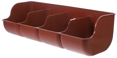 Angoily Pig Feeder 4 Fächer – Kunststoff-Schweinetrog Pferdewanne – Hängender Futtertrog für Kükenfutterspender, Ziege, Ente, Gans, Ziegenfutterspender ()