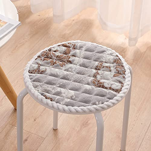 Sucada Cojín de Silla cómodo y Grueso para Asientos al Aire Libre de la Oficina en el hogar, cojín para Silla de Cocina, cojín de Asiento de Felpa Redondo, cojín de Asiento Antideslizante con Lazos