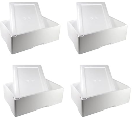 DUE ESSE S.N.C. DI SABATINI ALDO PZ 4 SCATOLA TERMICA GRANDE BIANCA RETTANGOLARE 54 X 36 ALTA20 cm + COPERCHIO CASSA MAXI LARGE