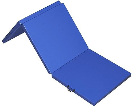 LXHELIVERY Zusammenklappbare Gymnastik-Taumelmatte, Mit Tragegriffen, Faltbare Turnmatte, Zum Schutz Vor Harten Böden, Gymnastik-Bodenmatte, Trainingsgeräte (Farbe : Blau, Größe : 180x60x5cm)