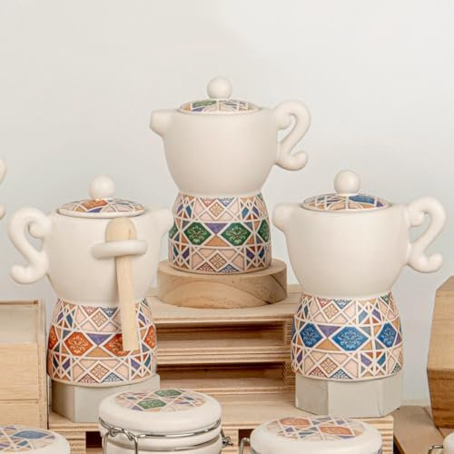 Doni Bomboniere Azucarero moka de porcelana decorada porta azúcar cafetera originales aniversario primera comunión Santa confirmación bautizo pensamientos boda con