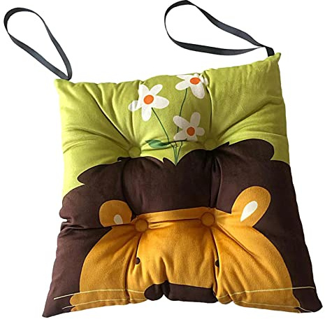 Tiuimk Cojín cuadrado para silla de jardín de infantes con lazos para niños, 30 x 30 cm