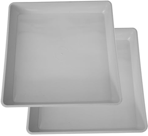 Soucoupes en pot de plantes, soucoupe carrée, 2 pcs de plante en plastique de 2pcs de 10 pouces d'épaisseur, plateau de receveur d'eau de plante lourde, soucoupes en pot à fleurs imperméables pour us