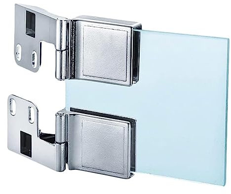Scharnier, Glastürscharnier， 2 PCS Edelstahl Badezimmer Klemme Glastür Pivot Scharnier Heavy Duty Rahmenlose Holz Schrank Tür Zubehör Glas Scharnier