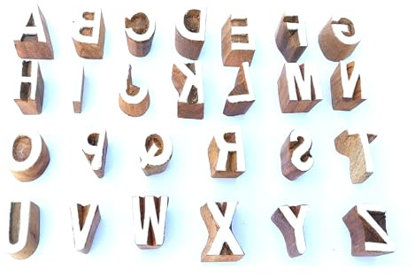 Royal kraft Alphabet Hölzern Block Drucken Stempel (Set von 26) Bulk01_25H