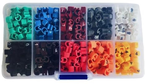 RepèRe Fil Electrique 150-500 pièces EC-0 EC-1 EC-2 marqueur de câble marqueur de fil numéro 0 à 9 taille de câble 1.5 mm² marqueur de PVC de couleur mélangée Pour Marquer Les CâBles à Code(EC-3-150pc