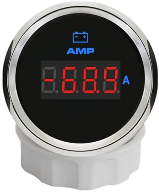 ELING Amperometro 52mm +/-150A Amperometro Amperometro con Sensore di Corrente con 8 Colori Retroilluminazione 12V 24Volt per Camion Moto