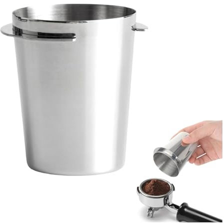 Kaffee Dosierbecher,Edelstahl Kaffee Dosierbecher für Siebträger Espresso Messbecher Kaffeepulver Empfangstasse Kaffeedosierer & Kaffeesirup-Organizer Passend für 58mm Siebträger Espressomaschinen
