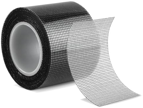 WiseJoy Cinta Reparadora de Mosquitera 5 cm x 5 m, Cinta Adhesiva Mosquitera de Fibra de Vidrio para Reparar Mosquiteros Ventanas Puerta Pantalla Reparación Fácil sin Herramientas